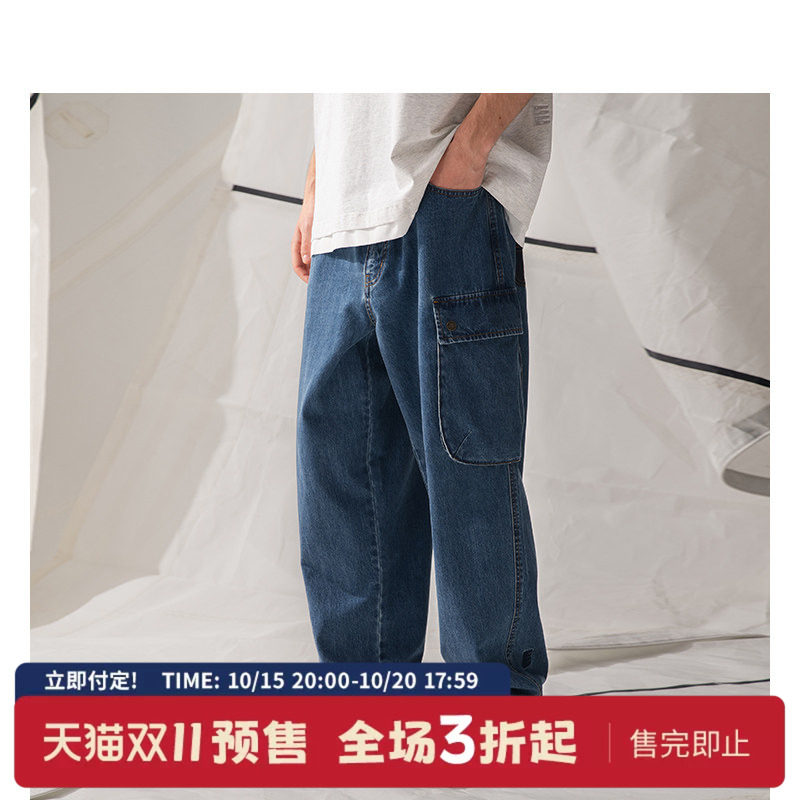 【双11预售】nautica whitesail 日系中性复古休闲百搭工装牛仔裤