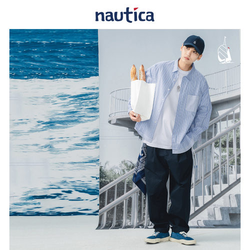 nauticawhitesail长袖衬衫