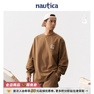 日系中性简约百搭长袖 nautica白帆 圆领T恤TW4306 官方正品