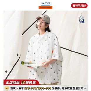 【联名系列】汤本弘通监制 日系中性满印帆船短袖衬衫HYWW4223