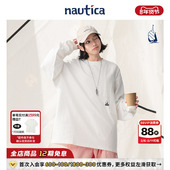 圆领T恤TW4105 日系中性简约纯棉长袖 官方正品 nautica白帆