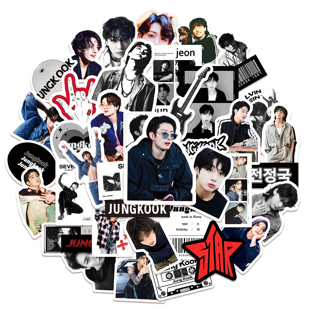 田柾国jungkook笔记本手账DIY手机壳笔记本装饰防水贴画