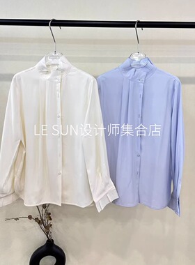 【欧货正品设计师款】2026立领花边衬衫时尚通勤气质衬衣19261