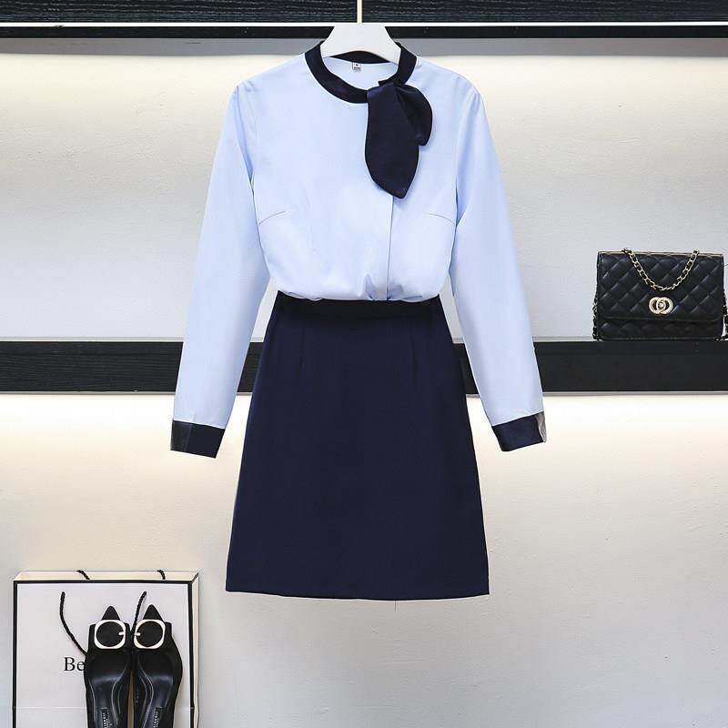 空姐制服职业套装女秋季时尚气质美容院珠宝店工作服长袖衬衫套裙