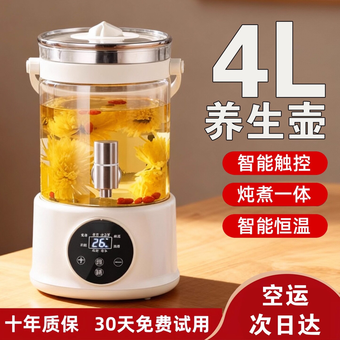 德国2026新款养生壶炖煮保温一体全自动大容量花茶煮茶电热烧水壶