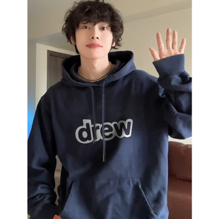 重磅宽松套头潮流休闲上衣外套ins 美式 DREW BEE连帽卫衣男春秋款