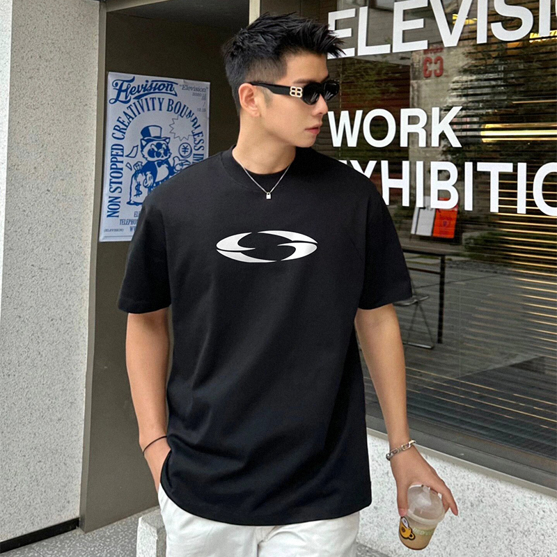 GRAILZ PROJCET GR夏季新款纯棉重磅圆领T恤上衣男时尚流行短袖潮