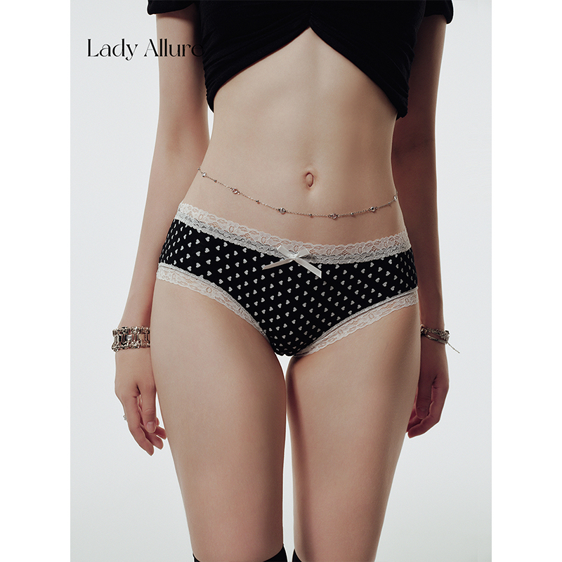 「LA」心动晕吻*纯欲蕾丝边性感印花少女日系学生蝴蝶结三角内裤
