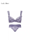 小众纯欲性感内衣女蕾丝绑带文胸套装 「LA」紫色韵味 静感系列