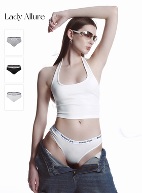 「LA」“Nasty Cat”边界系列*独立设计舒适运动风纯色字母内裤女