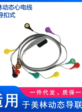 兼容美敦力H12美林hoter遥测线动态盒子十导动态心电导联线