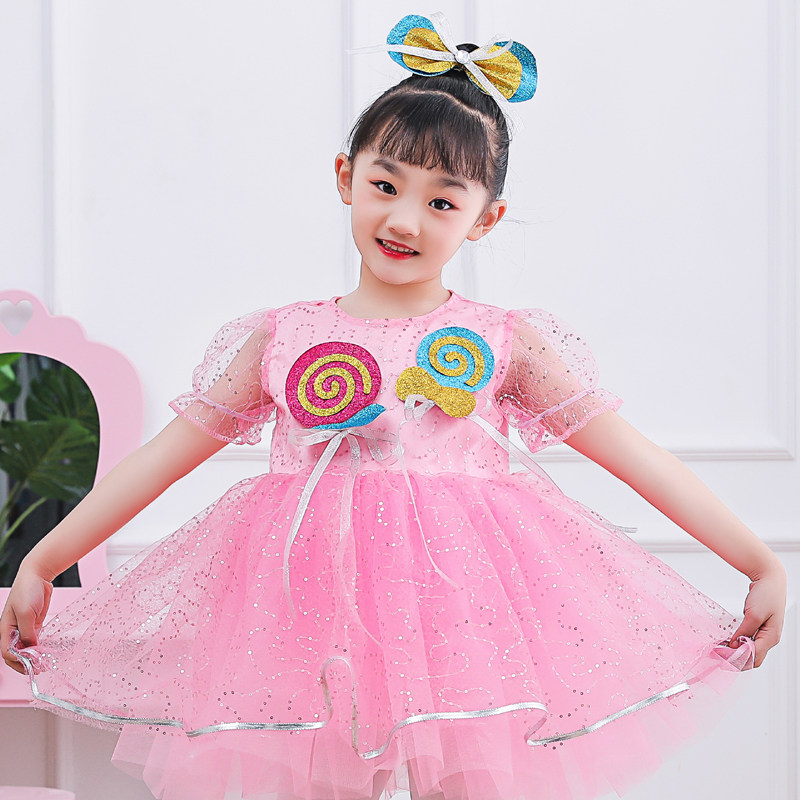 女童棒棒糖可爱纱裙幼儿园舞蹈服