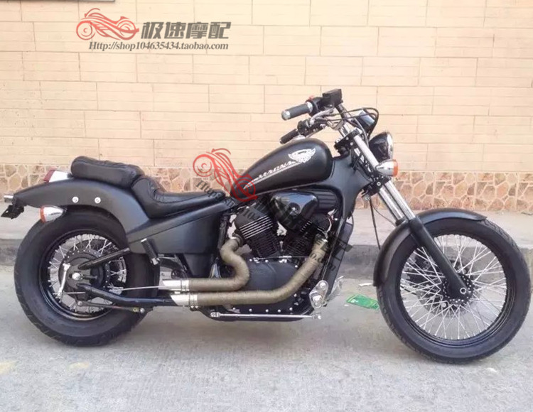适用于本田铁马400 bobber 改装复古排气管爆改马蹄声 直排带消音