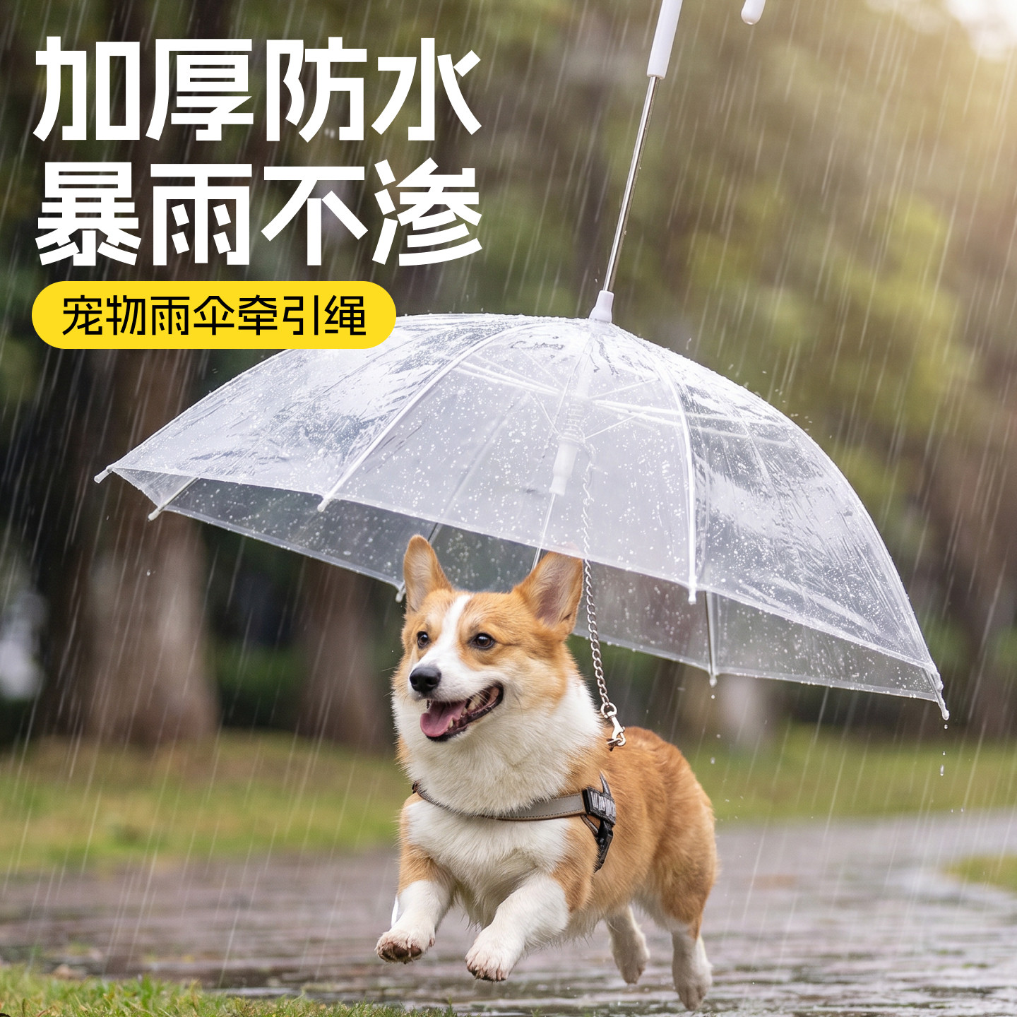 狗狗雨伞宠物狗伞小狗下雨天遛狗神器夏季雨天外出专用宠物用品