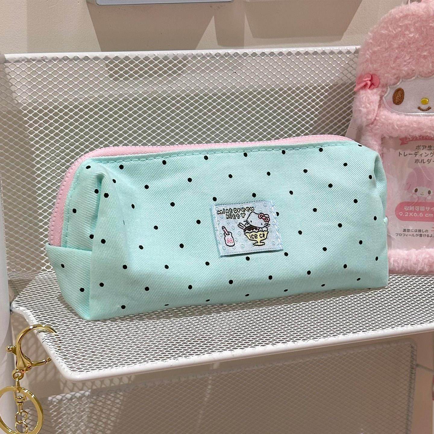 清新波点kitty笔袋简约高颜值少女生文具盒大容量学生文具收纳袋,文具电教/文化用品/商务用品,笔袋,淘宝优惠券,粉丝福利购,淘宝优惠卷