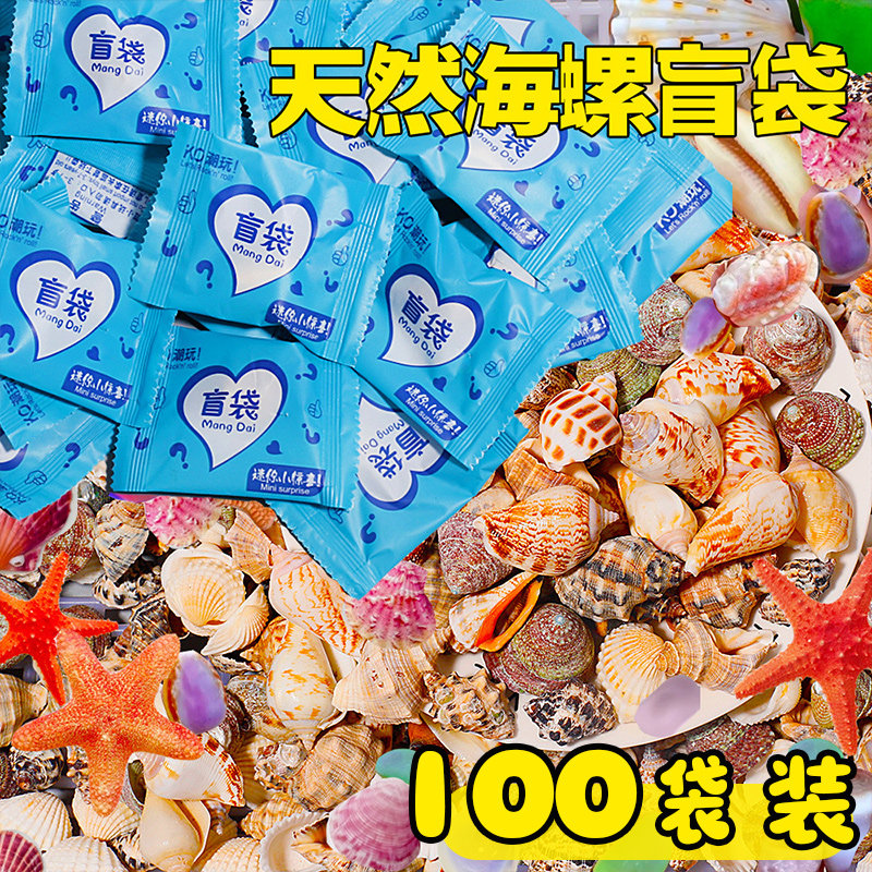 创意天然海螺盲袋儿童分享幼儿园奖励小礼品惊喜礼物彩色贝壳盲盒