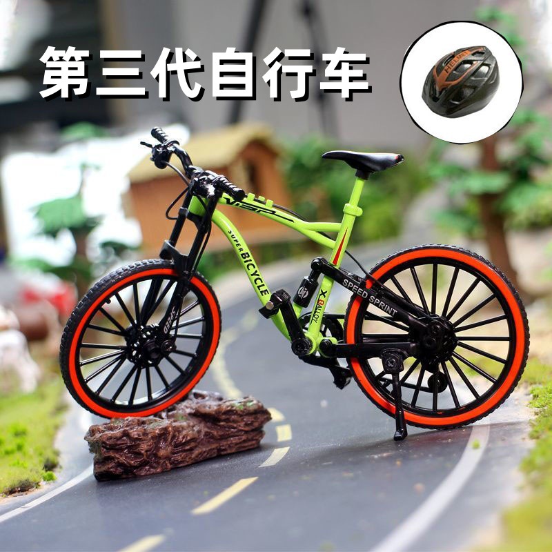一件代发【1:8竞速】合金自行车汽车模型摆件越野山地男孩玩具礼
