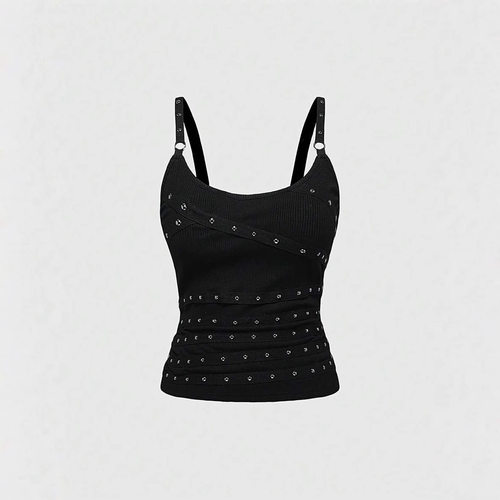 纯色女士修身吊带上衣Solid color women's slim fit camisoletop