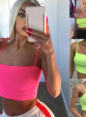 Solid color tube top sleeveless short vest纯色抹胸无袖短背心