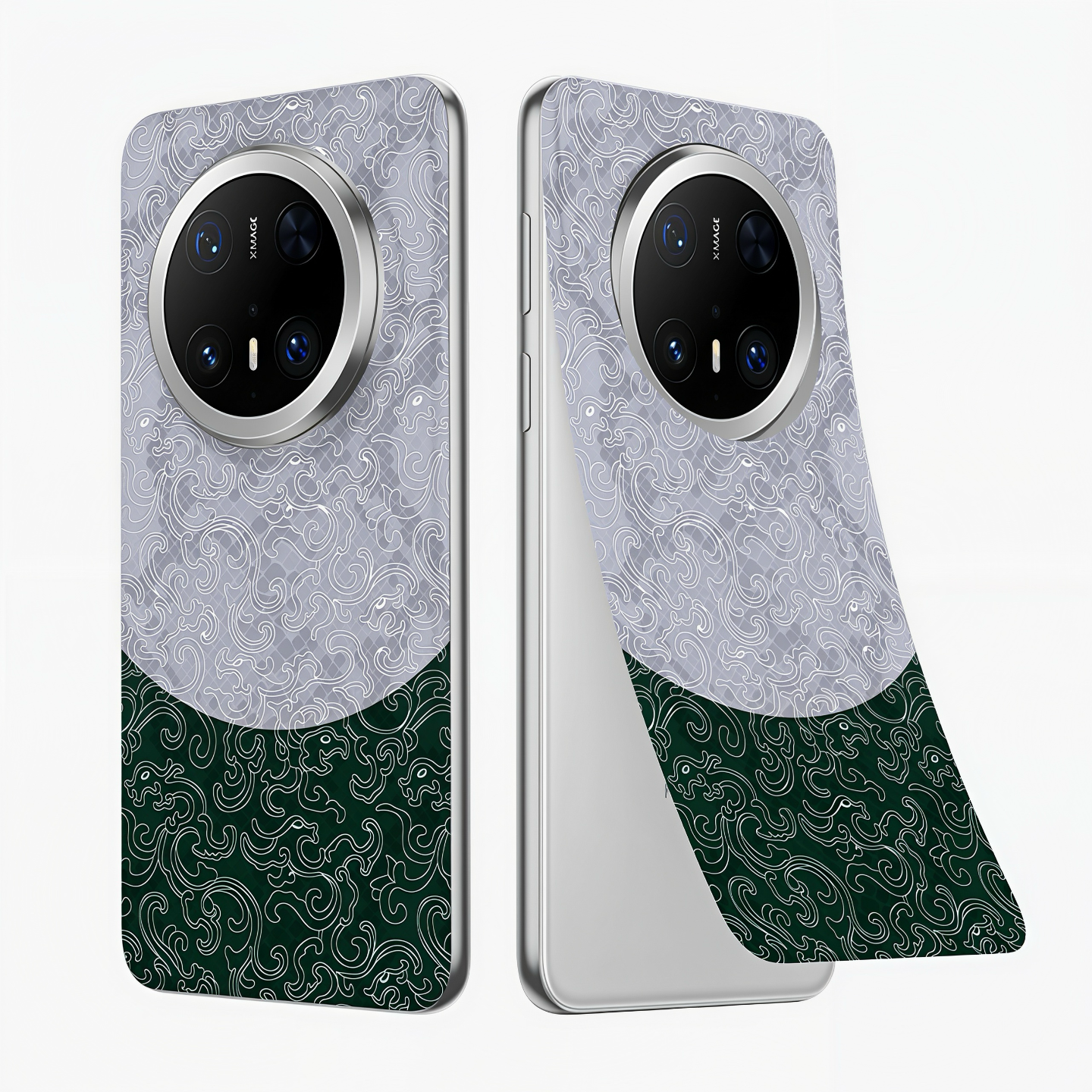 适用华为mate70Pro素皮背膜华为mate70Pro手机背膜Mate70Air后膜mate70RS非凡大师版背膜贴撞色拼接个性后膜
