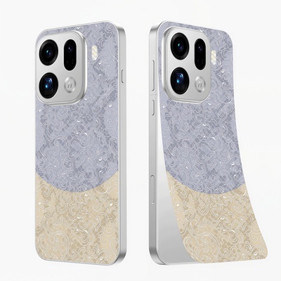 适用OPPO Reno15素皮膜个性双色拼接OPPO Reno15Pro手机背膜OPPO Reno14后盖背膜OPPO Reno13撞色拼接背膜