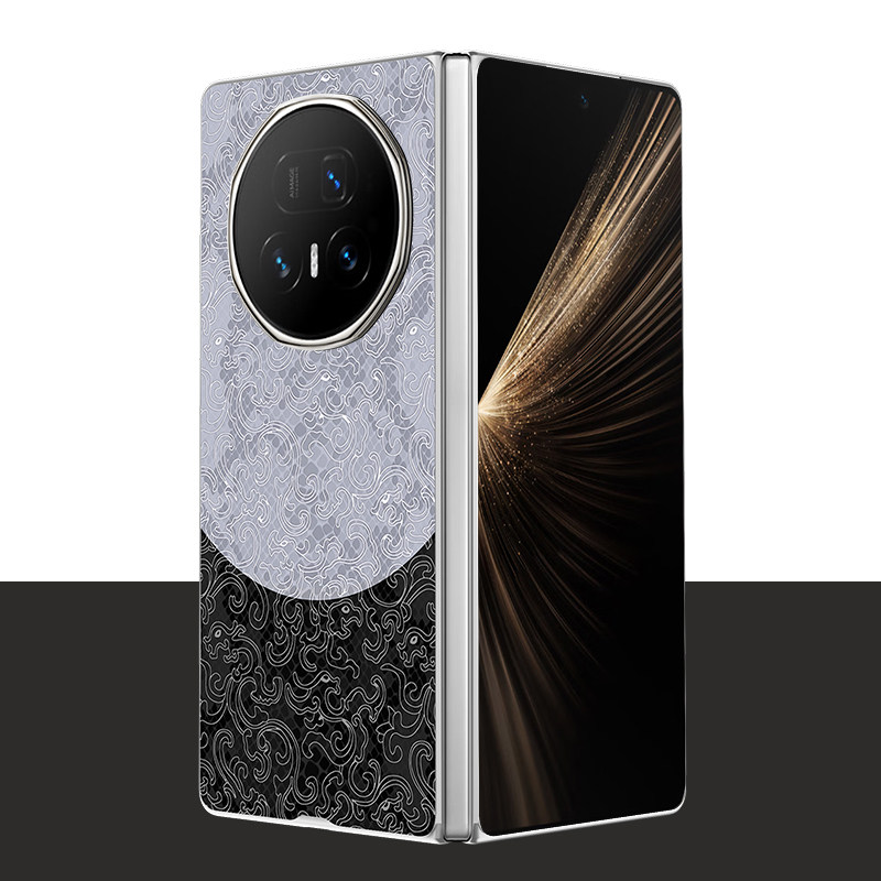 适用荣耀magicV5撞色素皮背膜个性双色拼接手机后盖保护膜原机皮纹素皮后盖保护膜背膜素皮贴