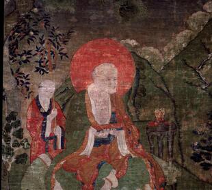 清 唐卡《罗汉Arhat (Buddhist Elder) - 16 Elders Gopaka》高清