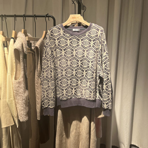 indicia3A201WY007专柜正品标记女春款纯棉卫衣圆领长袖吊牌价539