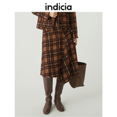 indicia5D311QZ608F专柜正品 标记女装 格纹半身裙A字型吊牌价689