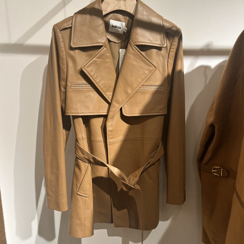 indicia3D110PY498专柜正品标记女装冬款收腰皮衣外套吊牌价3289,女装/女士精品,皮衣,淘宝优惠券,粉丝福利购,淘宝优惠卷