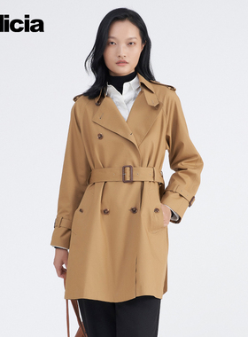 indicia 3C106FY327专柜正品标记女装秋款气质时尚风衣吊牌价1689