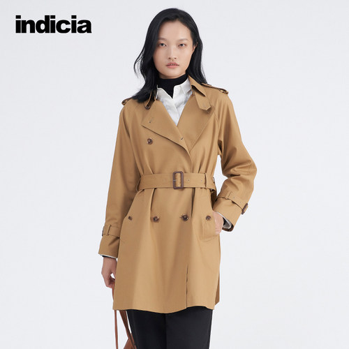 indicia 3C106FY327专柜正品标记女装秋款气质时尚风衣吊牌价1689