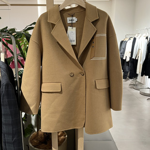 indicia3D110DY425专柜正品标记女装冬款双面羊毛大衣吊牌价1789