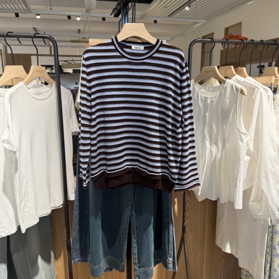 indiciaF2C4KS495F专柜正品标记女装经典条纹多色针织衫吊牌589