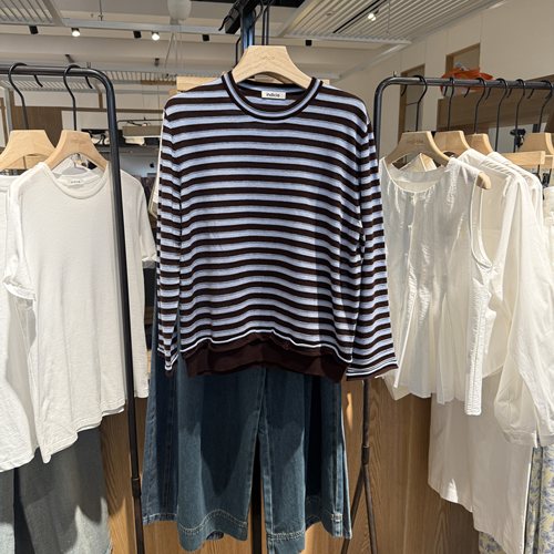 indiciaF2C4KS495F专柜正品标记女装经典条纹多色针织衫吊牌589