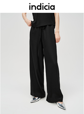 Indicia6B405KZ288F专柜正品标记女装桑蚕丝休闲裤长裤吊牌价1389