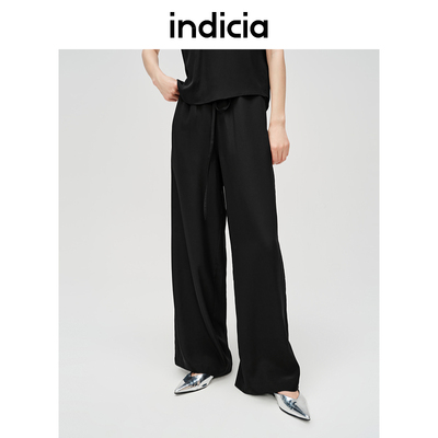 Indicia6B405KZ288F专柜正品标记女装桑蚕丝休闲裤长裤吊牌价1389