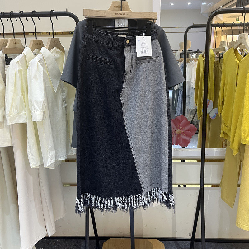 indiciatheD5B305QZ126专柜正品标记女装夏直筒半身裙吊牌价639