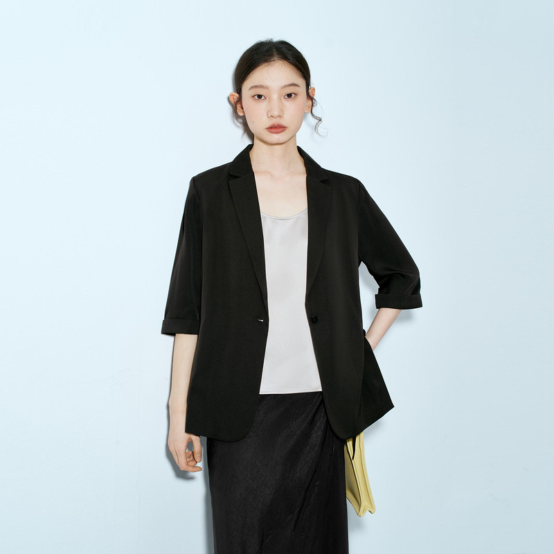 indiciaF2B5XZ242N专柜正品标记女装桑蚕丝质感中袖西装吊牌1589