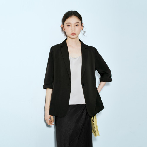 indiciaF2B5XZ242N专柜正品标记女装桑蚕丝质感中袖西装吊牌1589