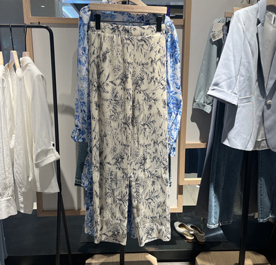 indicia3A201KZ072专柜正品标记女装春款印花休闲拖地裤吊牌价589