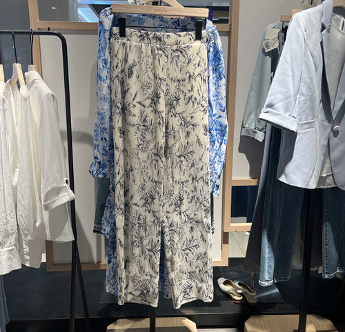 indicia3A201KZ072专柜正品标记女装春款印花休闲拖地裤吊牌价589