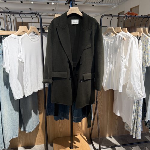 indiciaF2D4DY787F专柜正品标记女装双排扣西服大衣中长吊牌2189