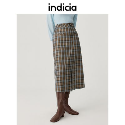 indicia5C308QZ392专柜正品标记女装优雅气质格子半身裙吊牌价599