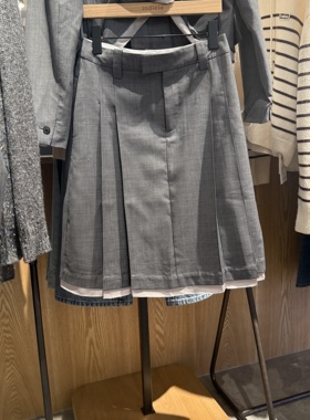 indiciaF2A5QZ065F专柜正品标记女装拼接设计A字半身裙吊牌价689