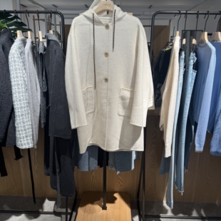 indiciatheL2D5DY235专柜正品 毛呢连帽羊毛大衣吊牌2689 标记女装