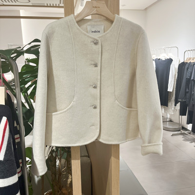 indiciaC5C309DY250专柜正品标记女装短款气质大衣吊牌价1189