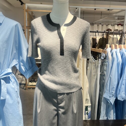 Indicia6B405ZZ296C专柜正品标记女装短袖针织撞色休闲吊牌价499