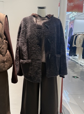 indiciatheL2D5WT259专柜正品标记女装羊羔毛牛角扣外套吊牌1889