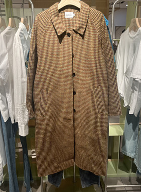 indicia3D111DY489专柜正品标记女装冬款咖色毛呢大衣吊牌价2689